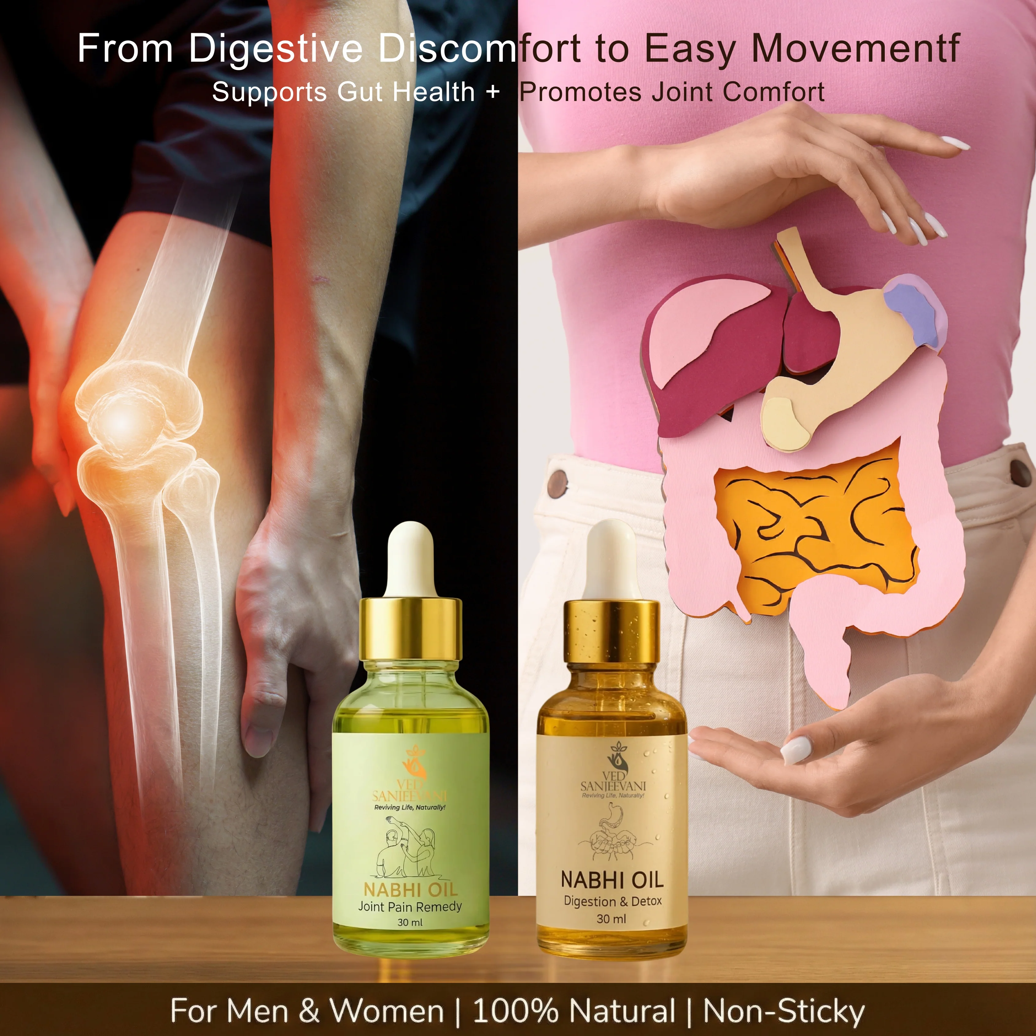 COMBO – Digestion Detox & Joint Pain Relief Nabhi Oils - Image 4