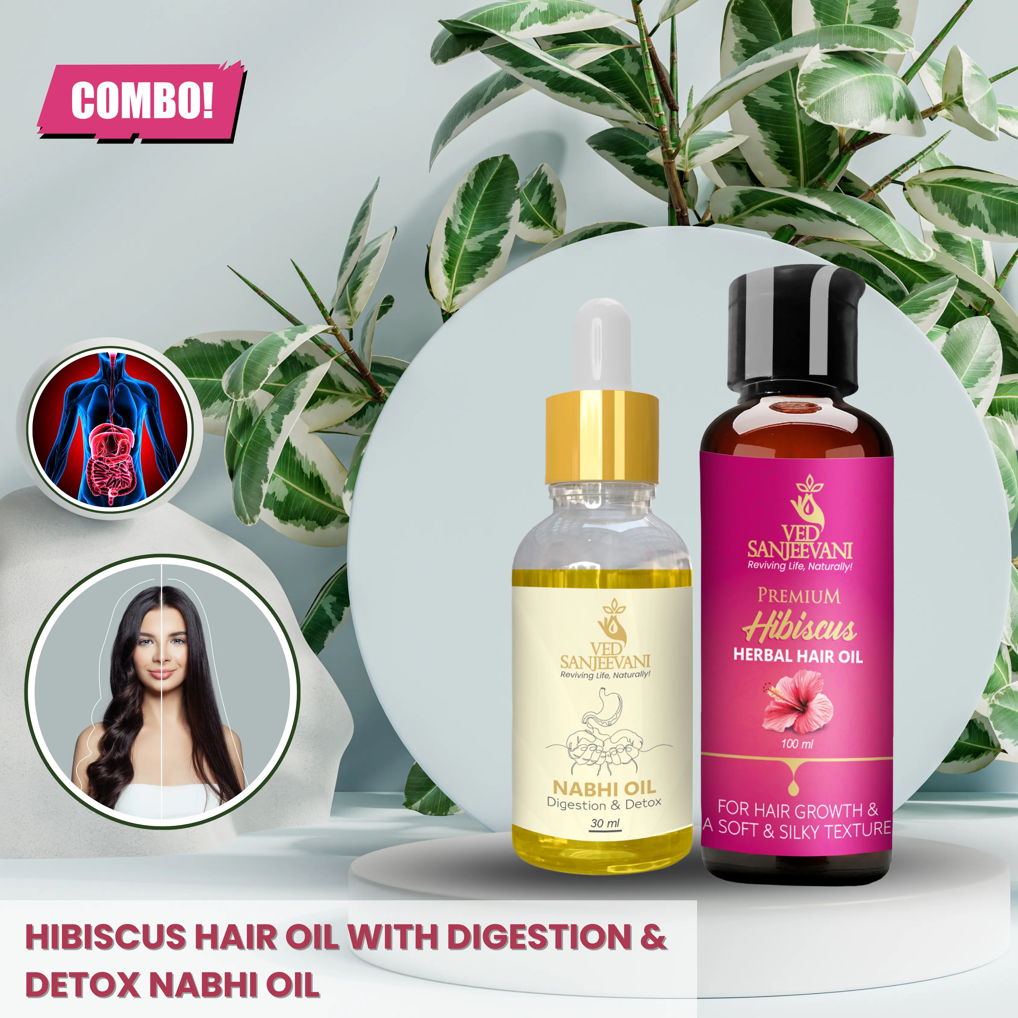 COMBO(Hibiscus Hair Oil + Digestion & Detox Nabhi Oil) - Image 5