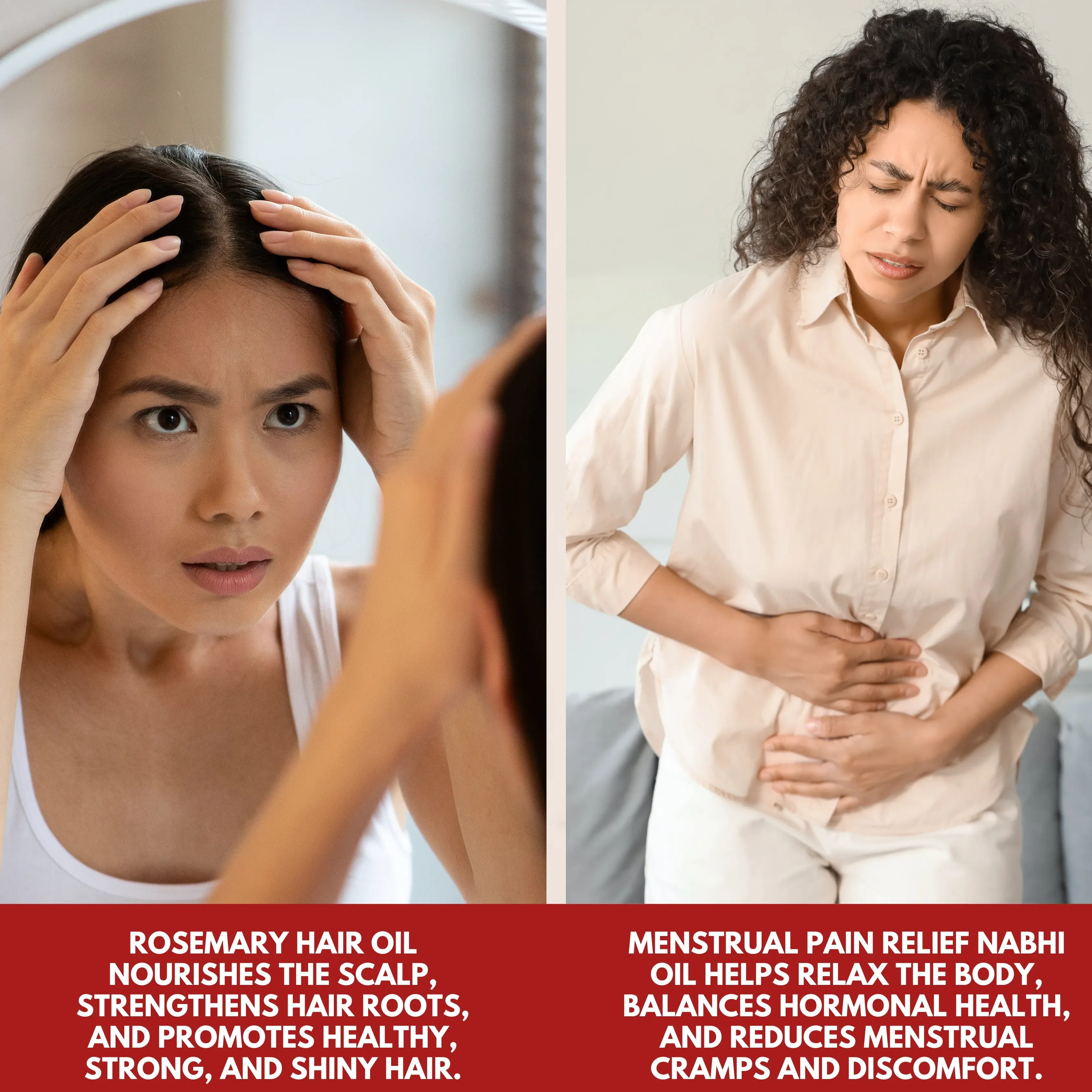 COMBO – Rosemary Hair Oil + Menstrual Pain Relief Nabhi Oil - Image 6