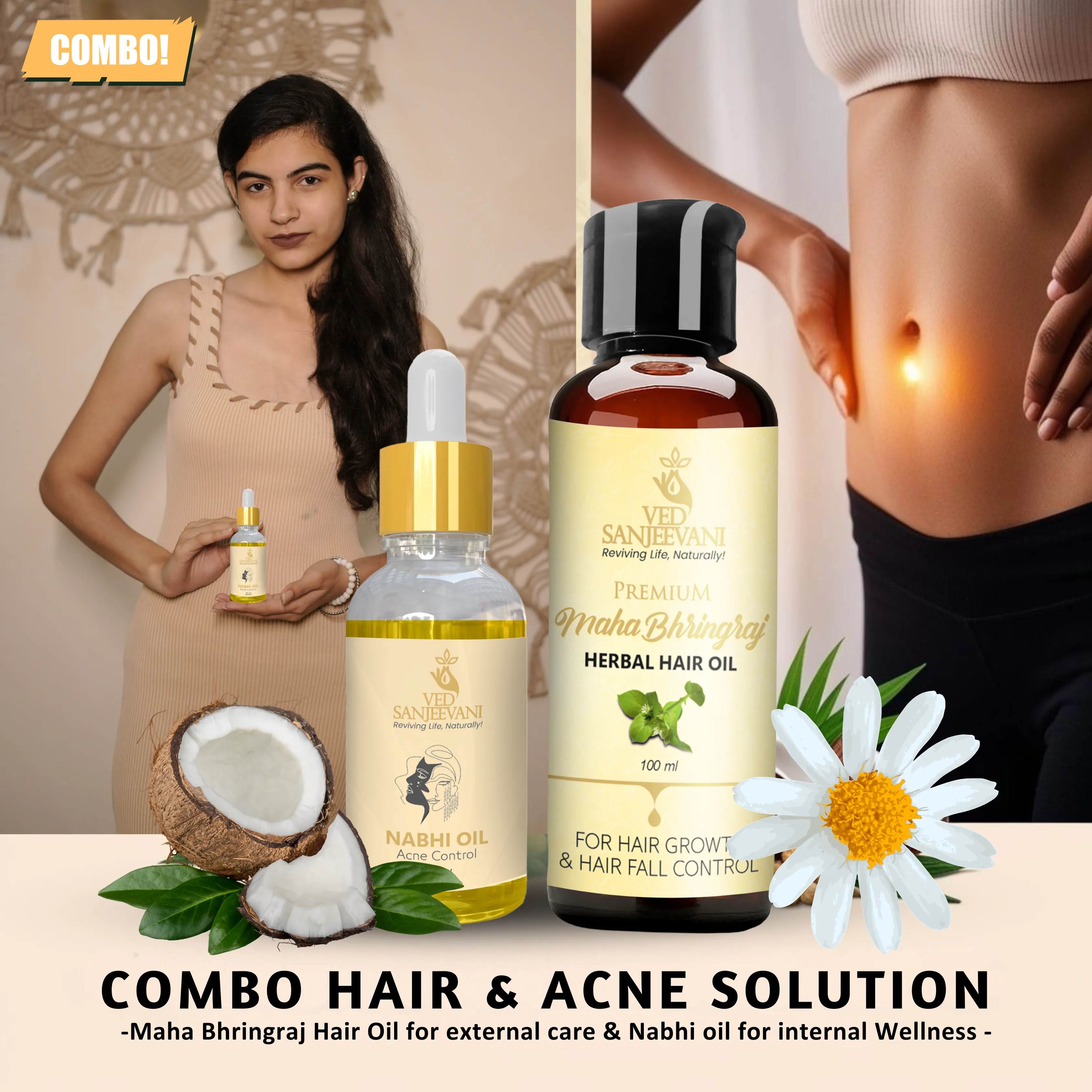 COMBO(Maha Bhringraj Hair Oil + Acne Control Nabhi Oil) - Image 4
