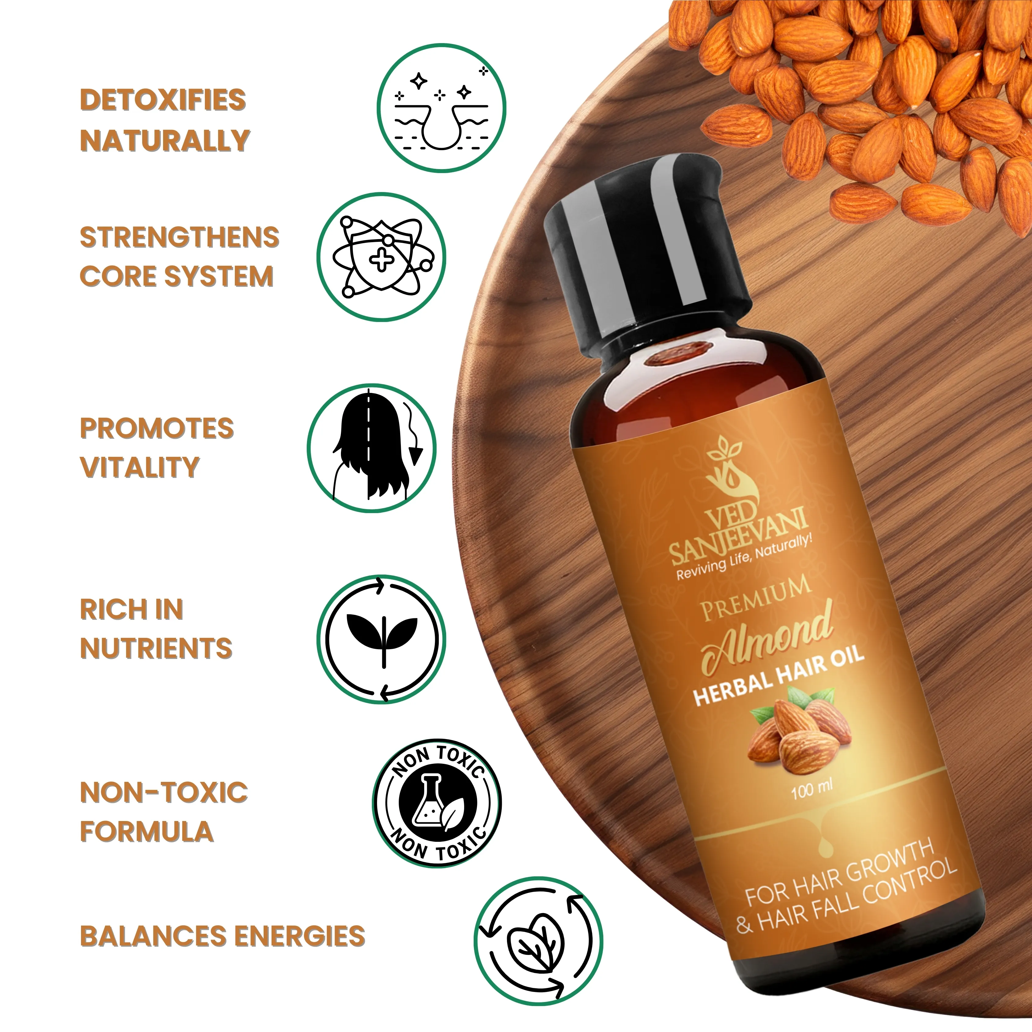 Premium Almond Herbal Hair Oil – Intense Nourishment - Image 2
