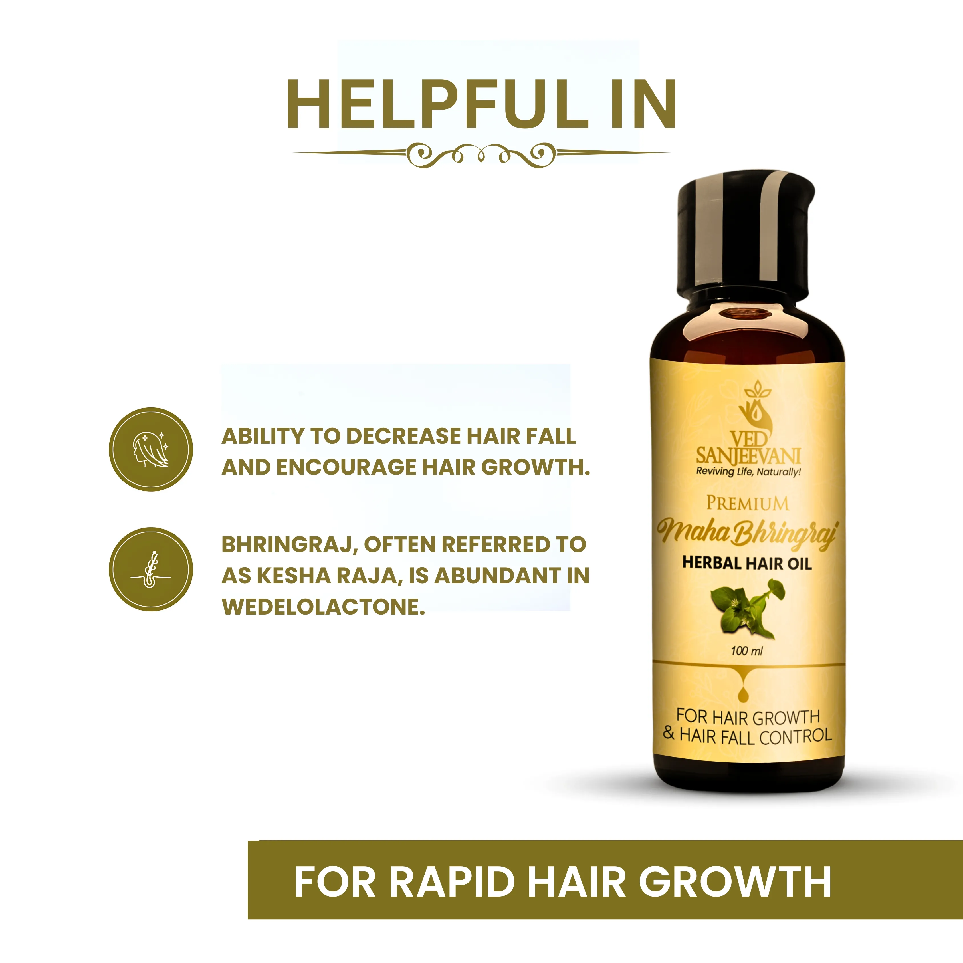 Maha Bhringraj Herbal Hair Oil – for Thicker, Stronger Locks - Image 6